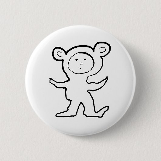 Mouse Jammie-Kind Ronde Button 5,7 Cm (Voorkant)