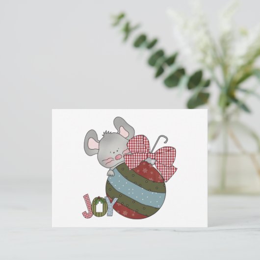 Mouse Joy Holiday T-shirts en cadeaus Feestdagenkaart (Staand voorkant)
