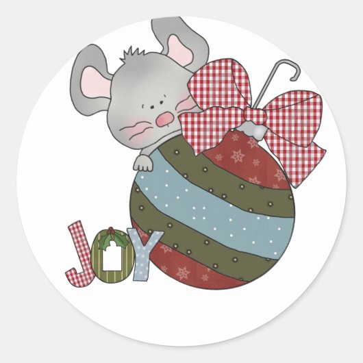 Mouse Joy Holiday T-shirts en cadeaus Ronde Sticker (Voorkant)