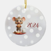 Mouse Kerst Mouse Keramisch Ornament (Voorkant)