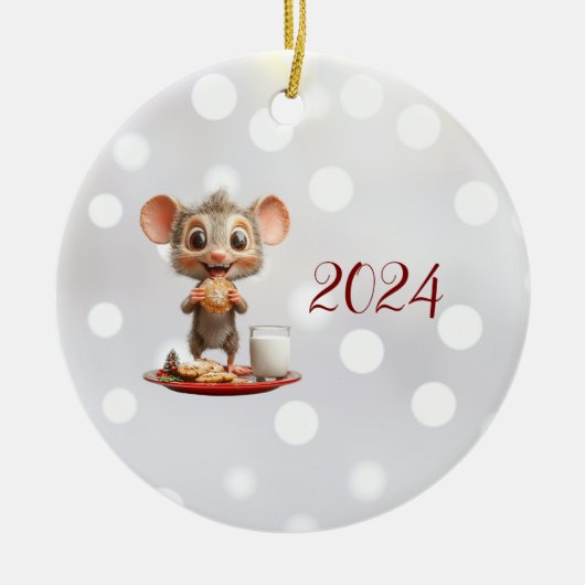 Mouse Kerst Mouse Keramisch Ornament (Voorkant)