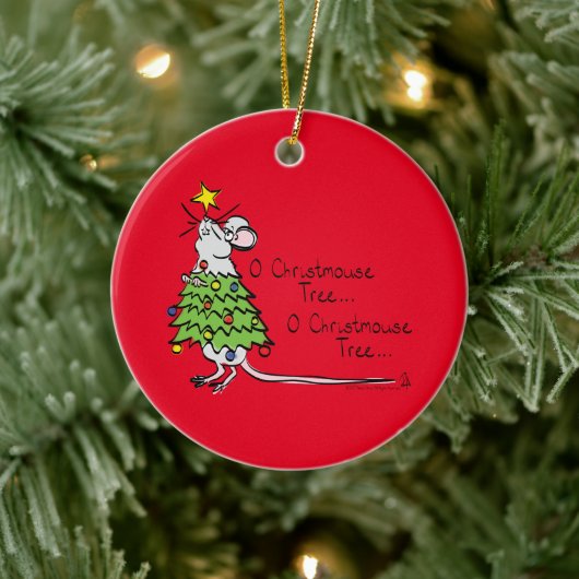 Mouse kerstboom Funny Kinder Keramisch Ornament (Boom)