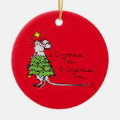 Mouse kerstboom Funny Kinder Keramisch Ornament (Voorkant)