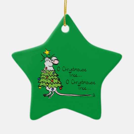 Mouse kerstboom Funny Kinder Keramisch Ornament (Voorkant)