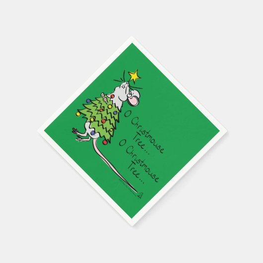 Mouse kerstboom Funny Kinder Servet (Hoek)