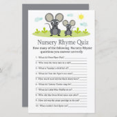 Mouse Nursery Rhyme Quiz baby shower game (Voorkant / Achterkant)