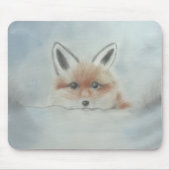 Mouse pad, fox cub in winter muismat (Voorkant)