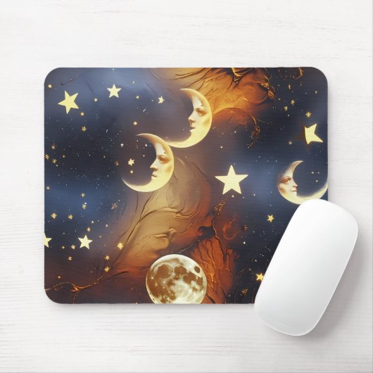 Mouse Pad – Luxury Dreamy Fiery Orange Celestial M Muismat (Met muis)