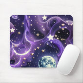 Mouse Pad – Luxury Purple Celestial Moon Phases Muismat (Met muis)