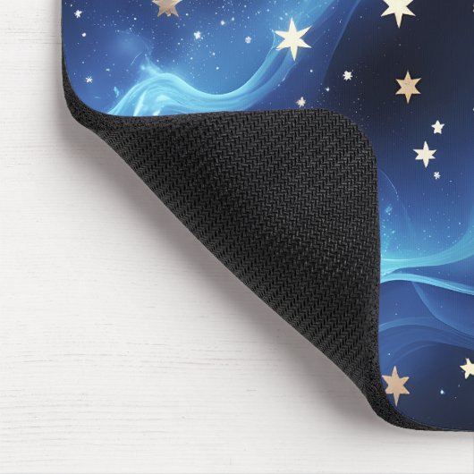 Mouse Pad – Luxury Sapphire Blue Celestial Moon Muismat (Hoek)