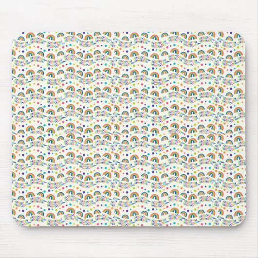 Mouse pad with a pattern of diverse smiley faces  muismat (Voorkant)