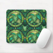 Mouse pad with a tropical leaf motif muismat (Met muis)