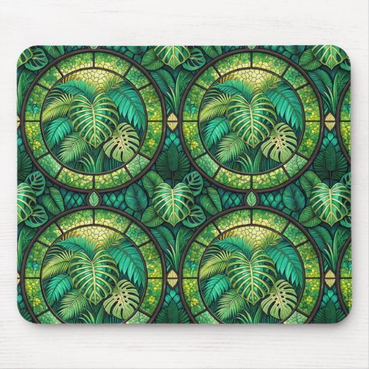 Mouse pad with a tropical leaf motif muismat (Voorkant)