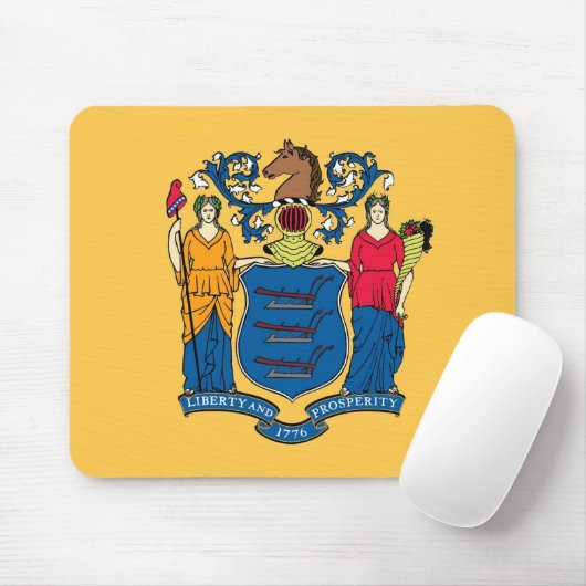 Mouse pad with Flag of New Jersey State, VS Muismat (Met muis)