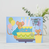 Mouse Party Birthday-uitnodigingen Kaart (Staand voorkant)