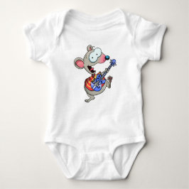 Mouse playing guitar with ease and joy romper