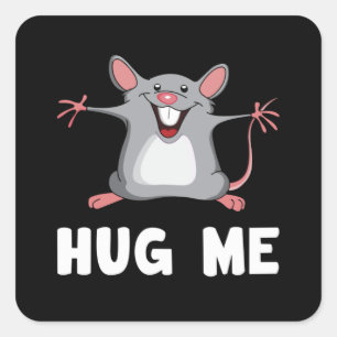 Mouse Rat Animal Pet Cheese Love Funny Gift Idee Vierkante Sticker