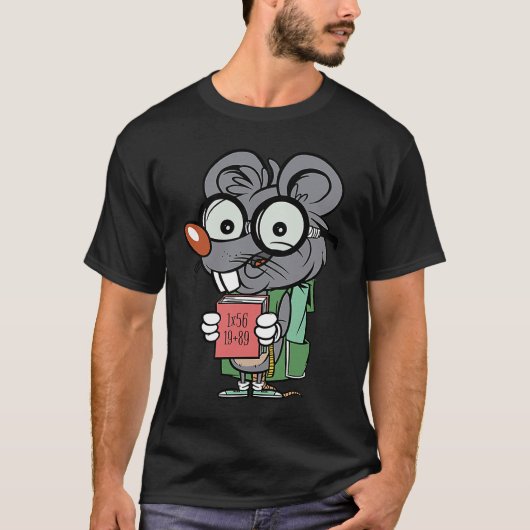 mouse rat reading book t-shirt (Voorkant)