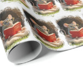 Mouse Reading a Book Cadeaupapier (Rol Hoek)