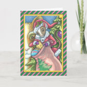MOUSE SANTA BRENGT GOEDE KATTEN KERSTCADEAUS, Scha Feestdagen Kaart (Voorkant)