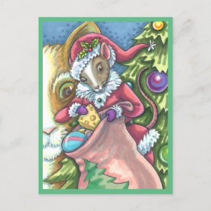 MOUSE SANTA BRENGT GOEDE KATTEN KERSTCADEAUS, Scha Feestdagenkaart