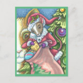 MOUSE SANTA BRENGT GOEDE KATTEN KERSTCADEAUS, Scha Feestdagenkaart (Voorkant)