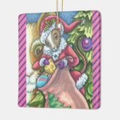MOUSE SANTA BRENGT GOEDE KATTEN KERSTCADEAUS, Scha Keramisch Ornament (Links)
