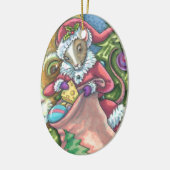 MOUSE SANTA BRENGT GOEDE KATTEN KERSTCADEAUS, Scha Keramisch Ornament (Links)