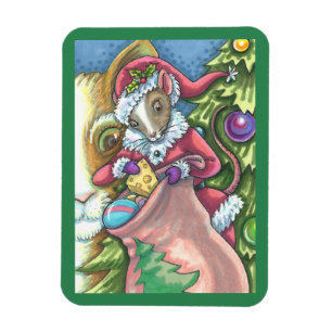 MOUSE SANTA BRENGT GOEDE KATTEN KERSTCADEAUS, Scha Magneet