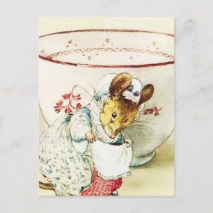 "Mouse Seamstress and Teacup" by Beatrix Potter Briefkaart