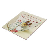 "Mouse Seamstress and Teacup" by Beatrix Potter Tegeltje (Zijkant)