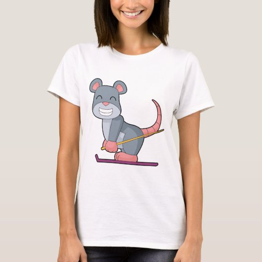 Mouse Skier Ski Winter sports T-shirt (Voorkant)