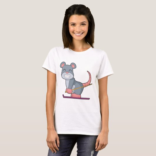 Mouse Skier Ski Winter sports T-shirt (Voorkant volledig)