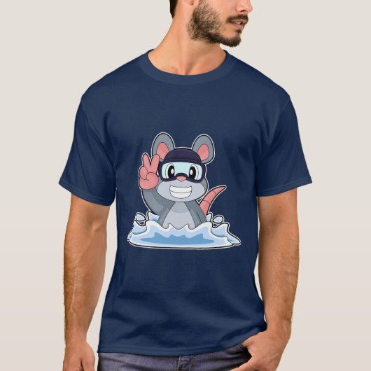 Mouse Swimming Swimming goggles Summer T-shirt (Voorkant)
