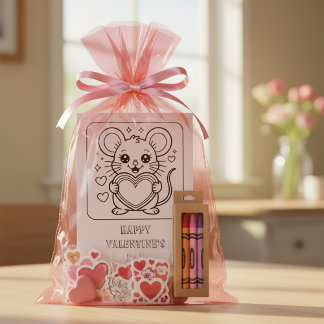 Mouse Valentine’s Day Coloring for Students Briefkaart