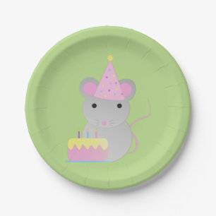 Mouse van de partij van het type Cute Birthday Papieren Bordje
