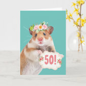 Mouse, vijftig jaar en vruchtbare dag kaart (Gele Bloem)