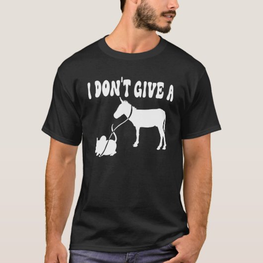 MOUSE WALKING A DONKEY I Don't Give Rats Mouse vin T-shirt (Voorkant)