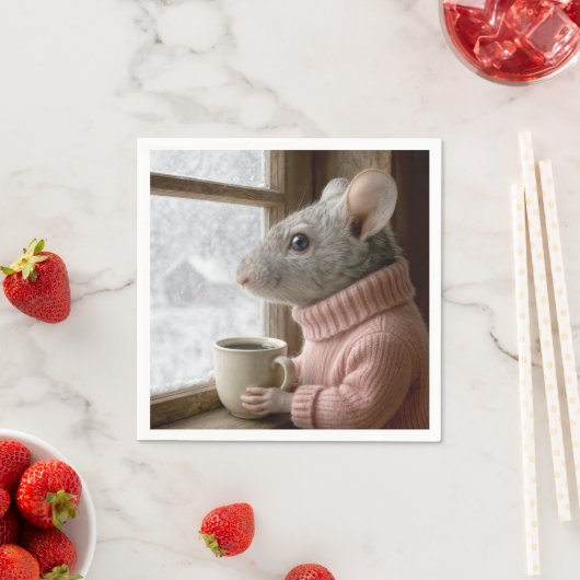 Mouse With a Cup of Coffee Servet (Insitu)