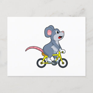 Mouse with Bicycle Briefkaart