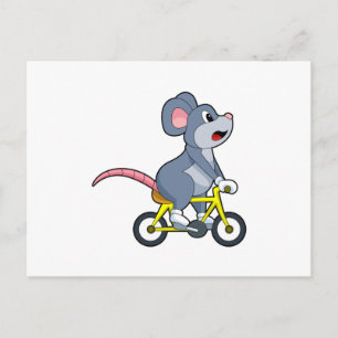 Mouse with Bicycle Briefkaart