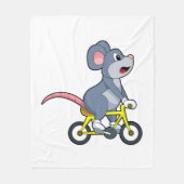 Mouse with Bicycle Fleece Deken (Voorkant)