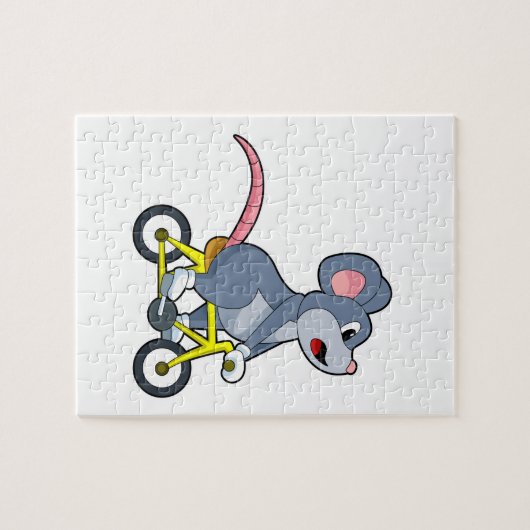 Mouse with Bicycle Legpuzzel (Horizontaal)