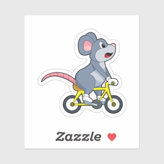 Mouse with Bicycle Sticker (Vel)
