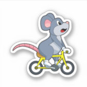 Mouse with Bicycle Sticker (Voorkant)