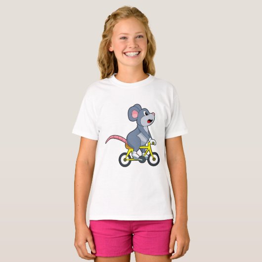 Mouse with Bicycle T-shirt (Voorkant volledig)