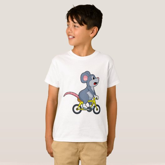 Mouse with Bicycle T-shirt (Voorkant volledig)