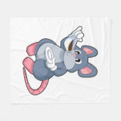 Mouse with Coffee Cup Fleece Deken (Voorkant (Horizontaal))