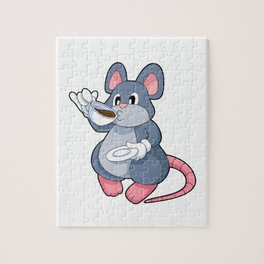 Mouse with Coffee Cup Legpuzzel (Verticaal)
