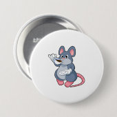 Mouse with Coffee Cup Ronde Button 7,6 Cm (Voorkant /achterkant)